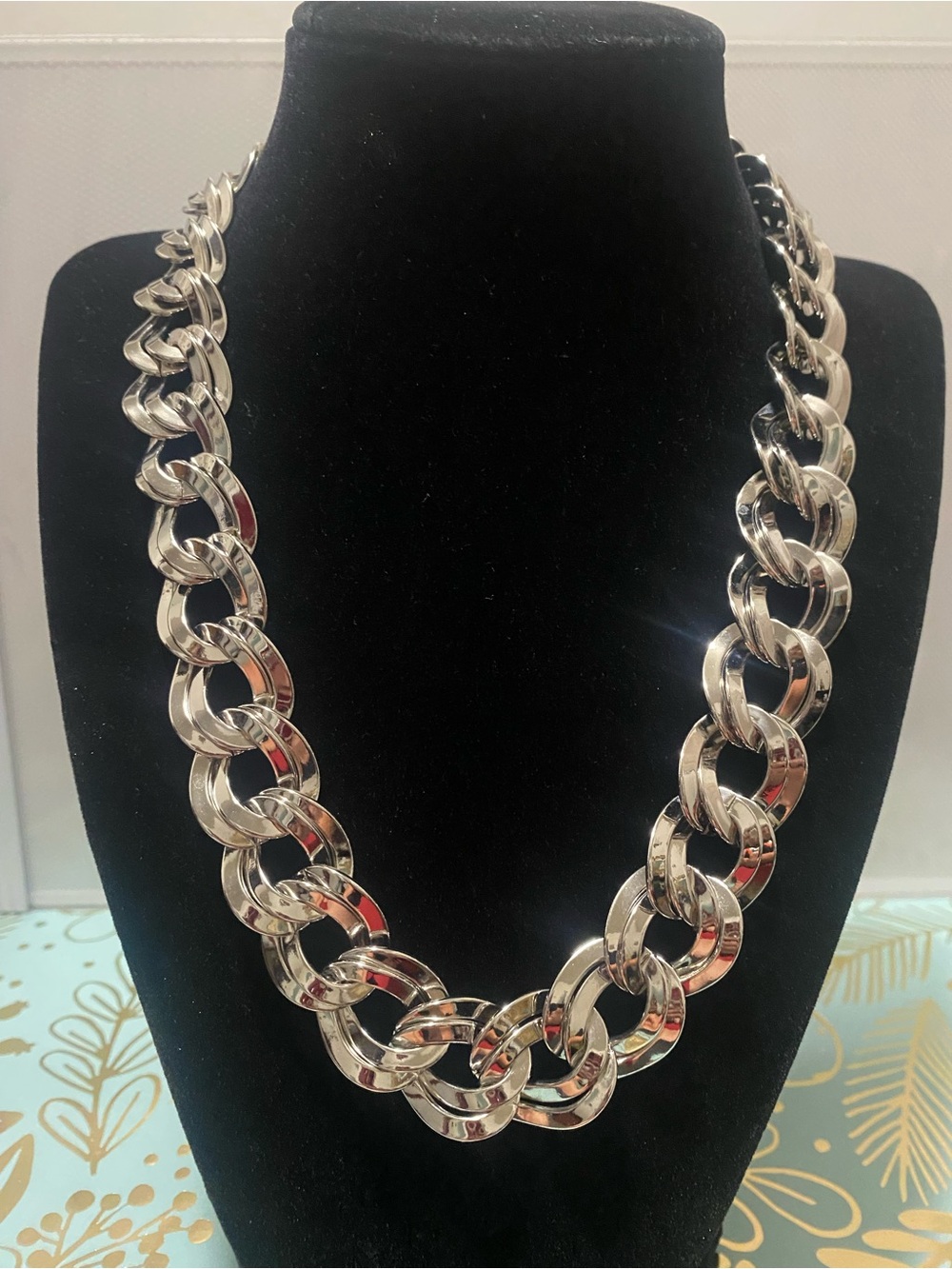 Monet Silver-Tone Bold Chunky Link Necklace